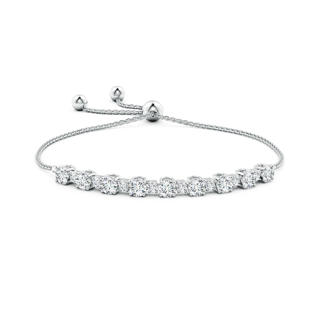 Adjustable Round Moissanite Tennis Bolo Bracelet