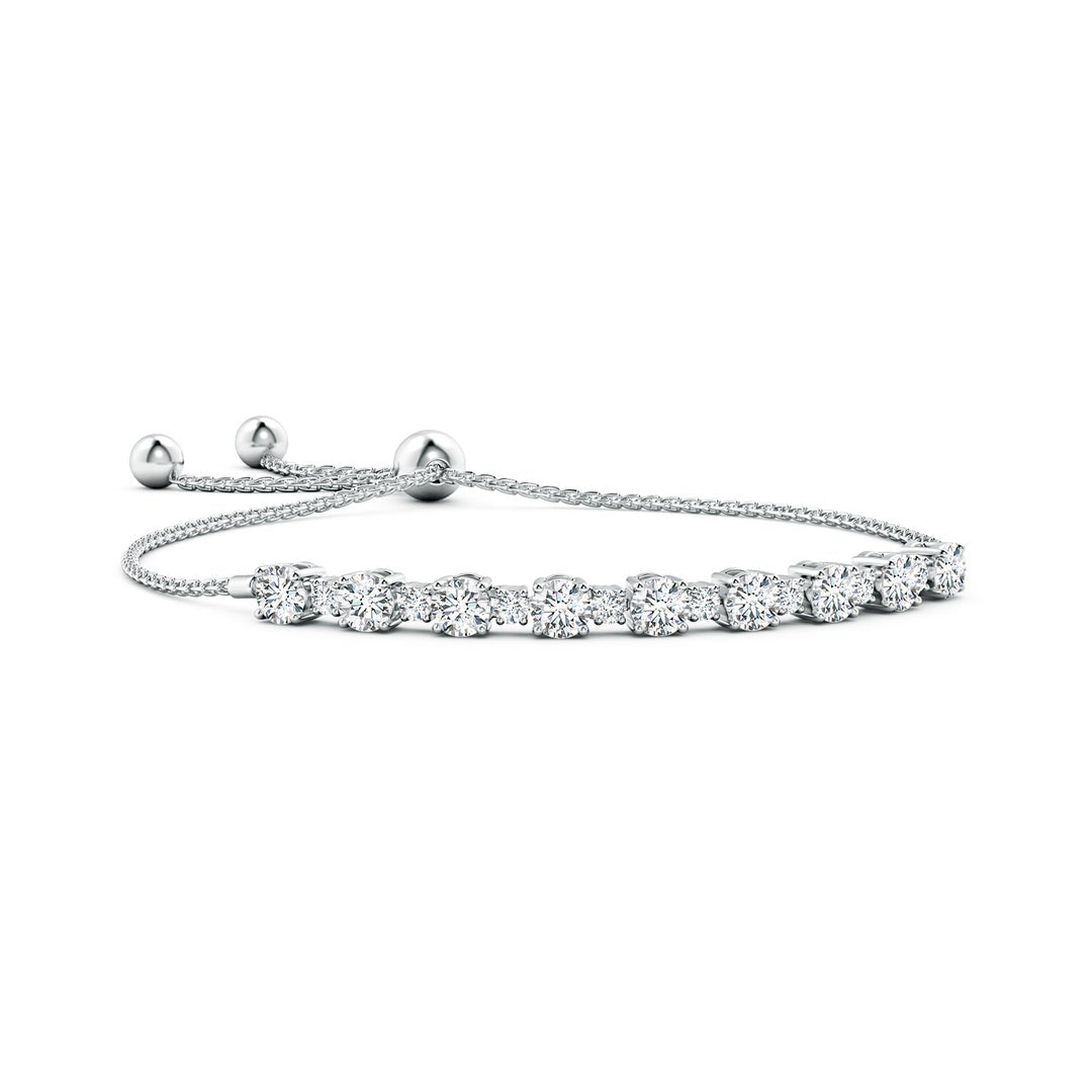 Adjustable Round Moissanite Tennis Bolo Bracelet