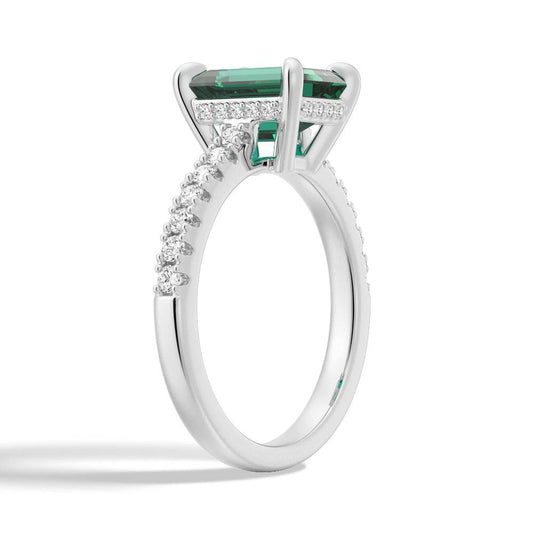 Silver_Lab_Grown_Emerald_Engagement_Ring_With_Hidden_Halo_2