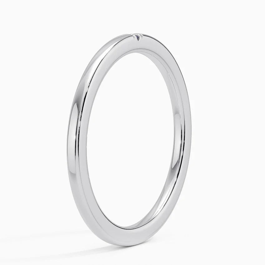 Single Sapphire Accent Wedding Band – 1.4 mm