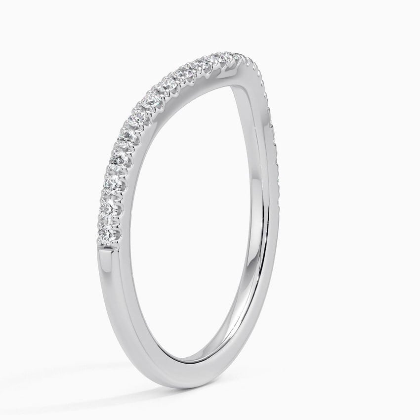 Soft Curve Pavé Moissanite Wedding Band -1.5 mm