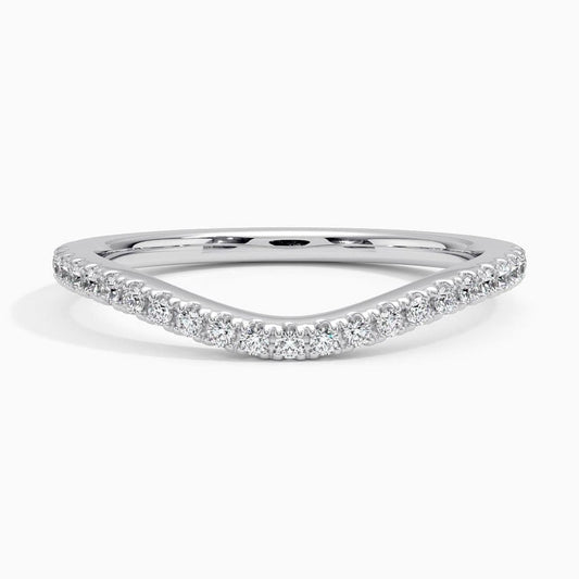 Soft Curve Pavé Moissanite Wedding Band -1.5 mm