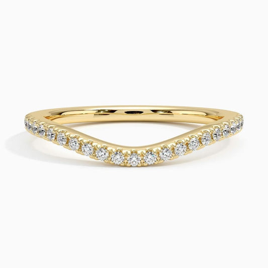 Soft Curve Pavé Moissanite Wedding Band -1.5 mm
