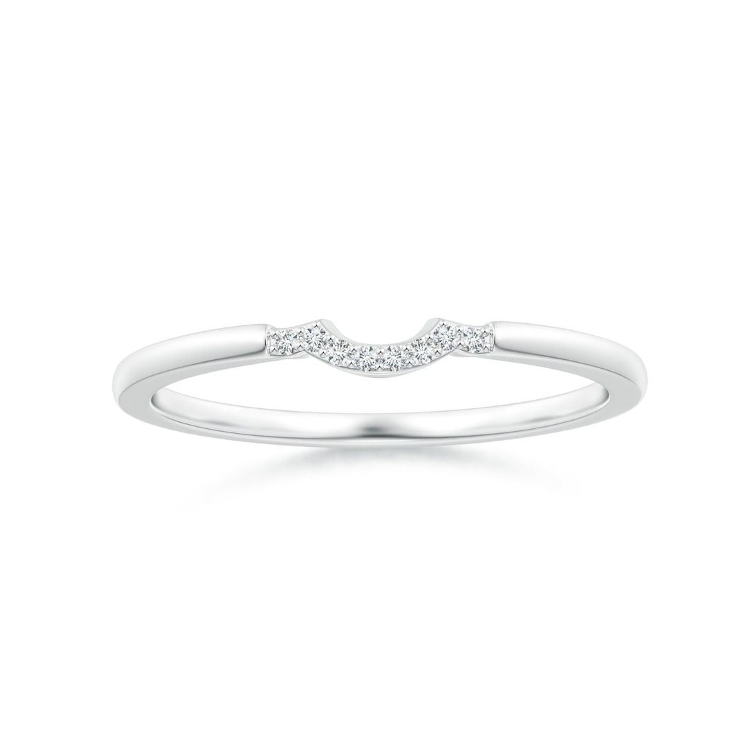 Soft Curved Moissanite Nesting Wedding Band - 1.8 mm