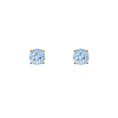 Solitaire Round Aquamarine Stud Earrings