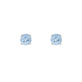 Solitaire Round Aquamarine Stud Earrings
