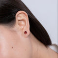 Solitaire Round Garnet Stud Earrings