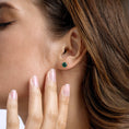 Solitaire Round Lab-Created Emerald Stud Earrings