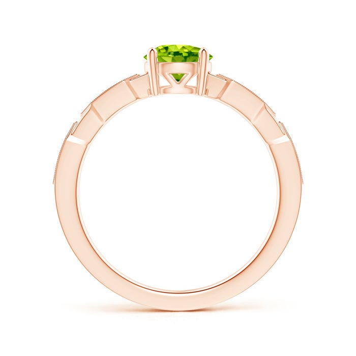 Solitaire Round Peridot with Moissanite Accents Promise Ring