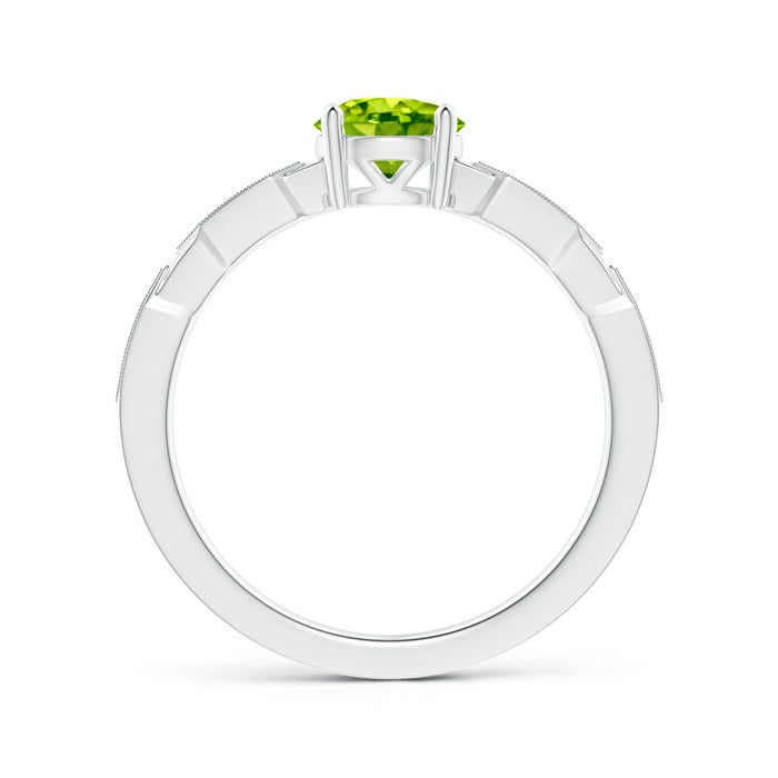 Solitaire Round Peridot with Moissanite Accents Promise Ring