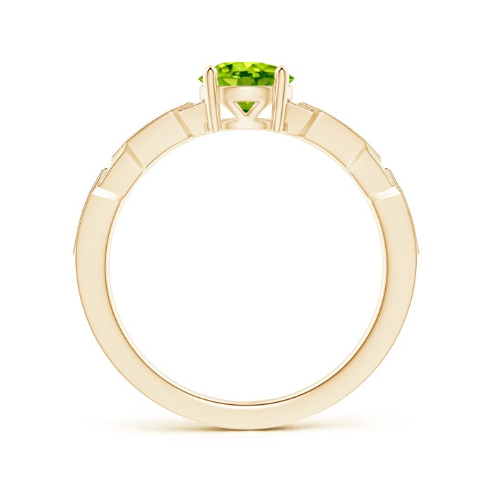 Solitaire Round Peridot with Moissanite Accents Promise Ring
