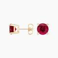 Load image into Gallery viewer, Solitaire Ruby Stud Earrings
