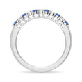 Load image into Gallery viewer, Sterling_Silver_Blue_Sapphire_Half_Eternity_Wedding_Band_4
