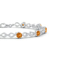 Sunlit Citrine Infinity with Moissanite Accents Bracelet