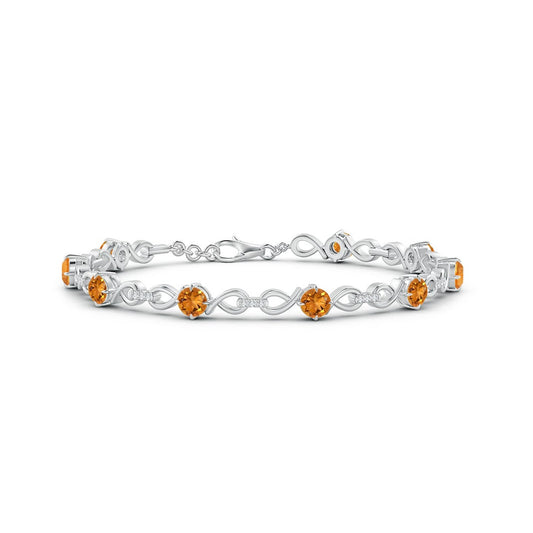 Sunlit Citrine Infinity with Moissanite Accents Bracelet