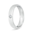 Comfort Fit Flush Round Moissanite Men’s Wedding Band-5 mm