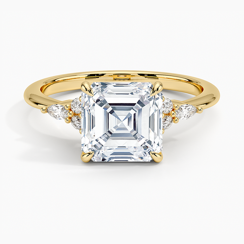The Radiant Asscher Cut Moissanite Engagement Ring