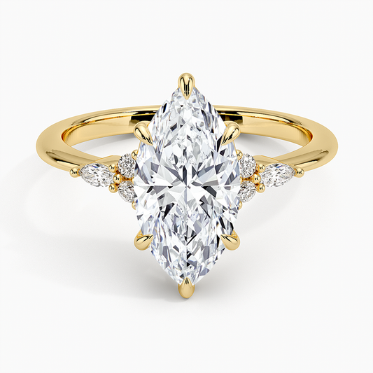 The Radiant Marquise Cut Moissanite Engagement Ring