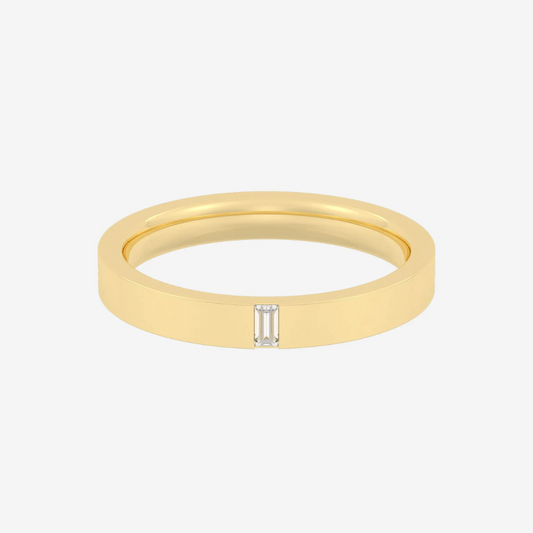 The Flush Baguette Moissanite Wedding Band - 3 mm