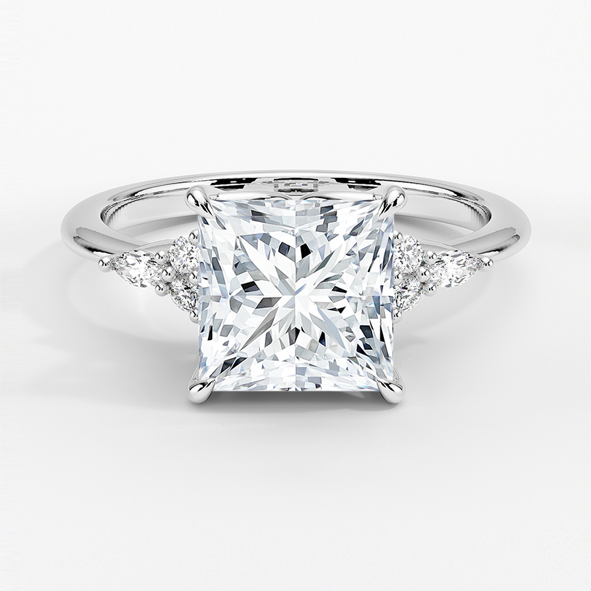 The Radiant Princess Cut Moissanite Engagement Ring