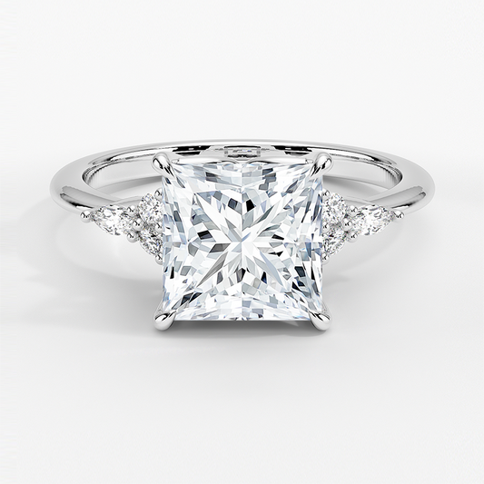The Radiant Princess Cut Moissanite Engagement Ring