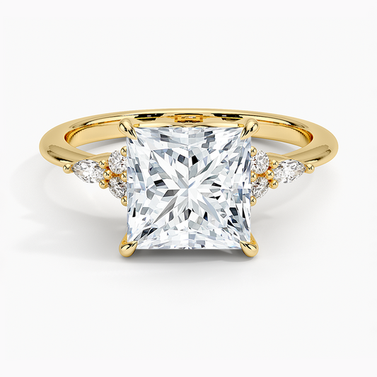 The Radiant Princess Cut Moissanite Engagement Ring