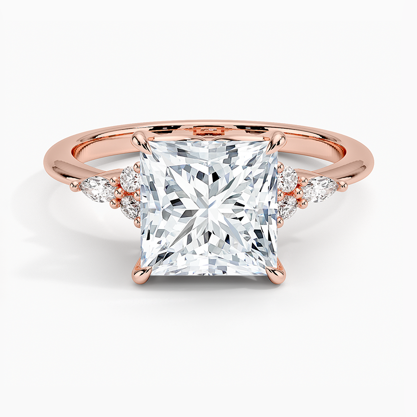 The Radiant Princess Cut Moissanite Engagement Ring