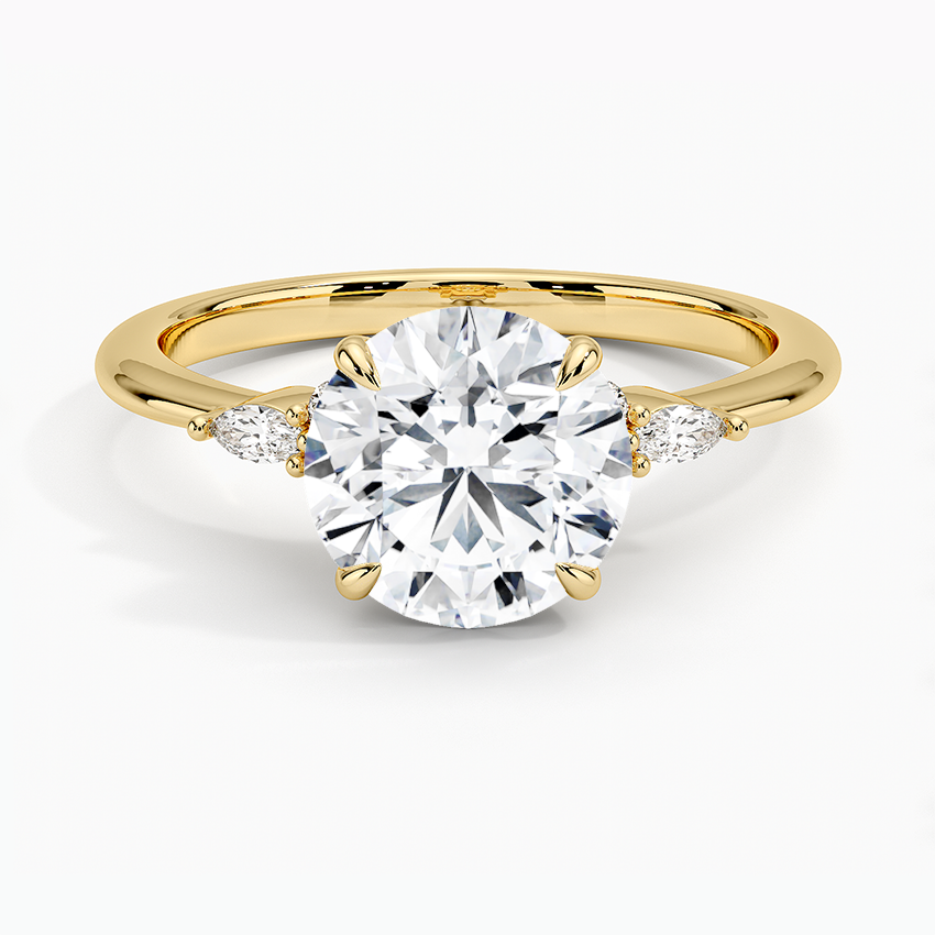 The Radiant Round Cut Moissanite Engagement Ring