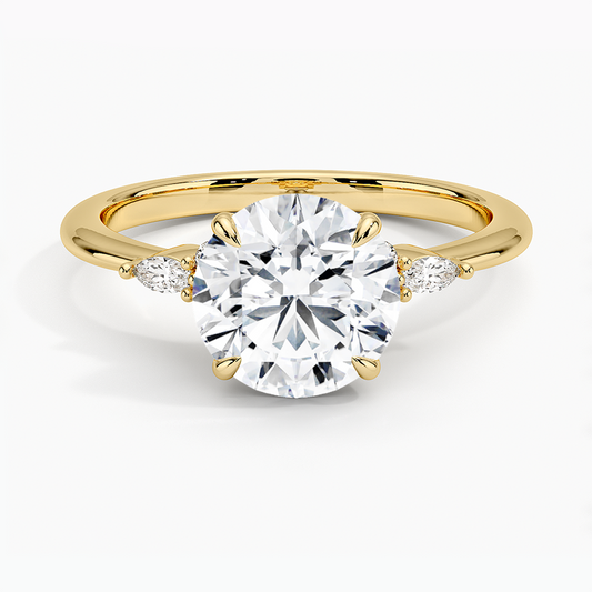 The Radiant Round Cut Moissanite Engagement Ring