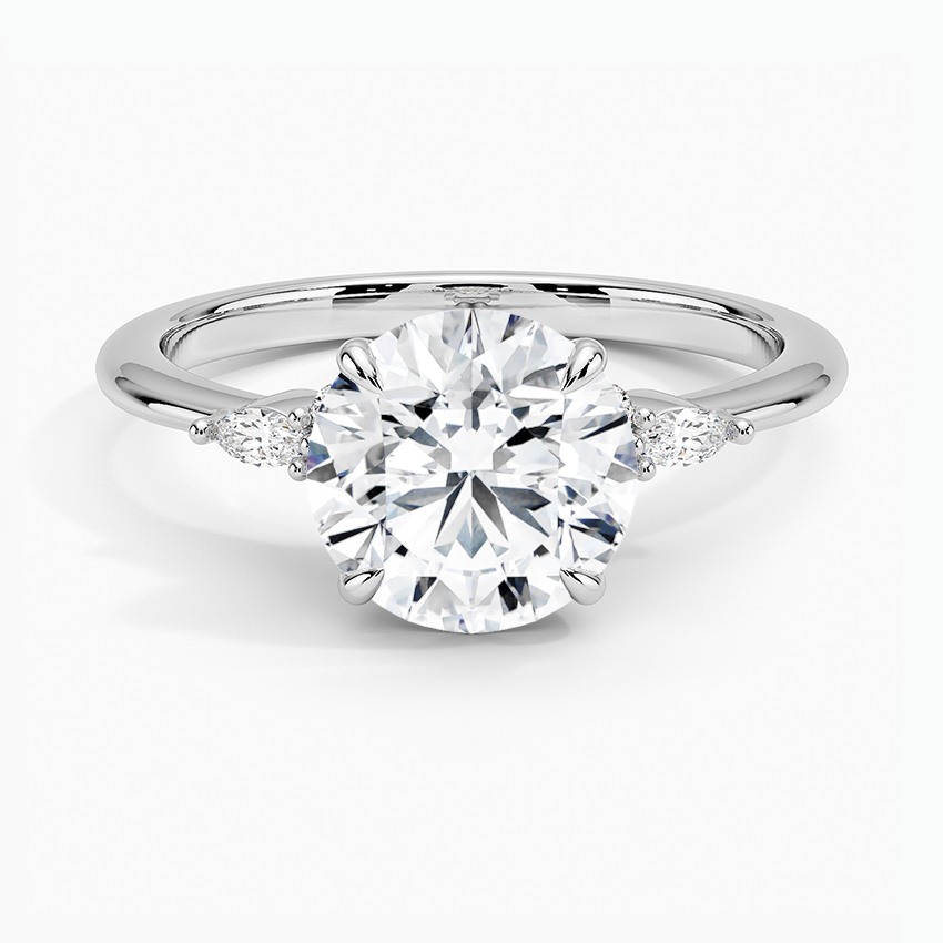 The Radiant Round Cut Moissanite Engagement Ring