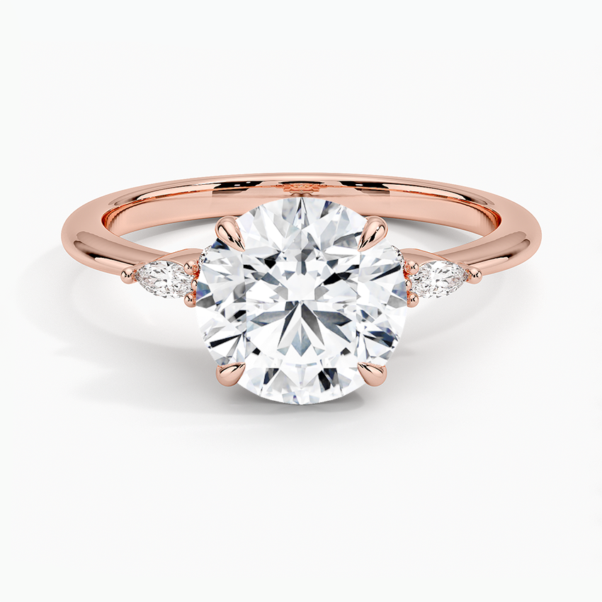 The Radiant Round Cut Moissanite Engagement Ring