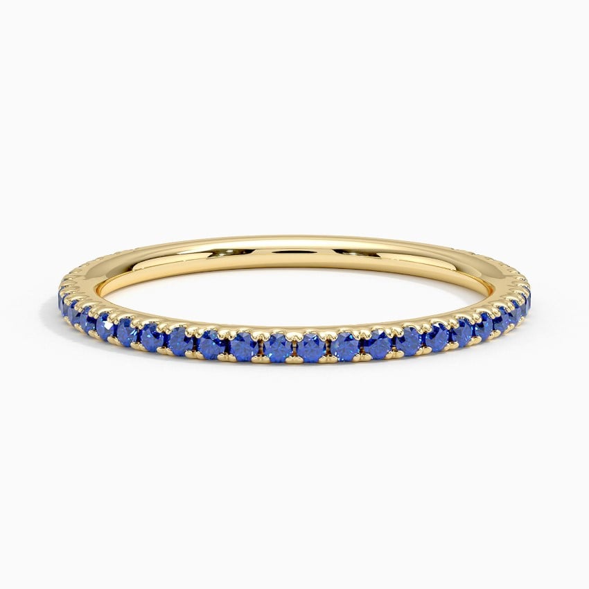 Three-Quarter Coverage Blue Sapphire Wedding Band - 1.4 mm