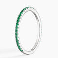 Three-Quarter Coverage Emerald Wedding Band - 1.4 mm