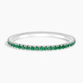 Three-Quarter Coverage Emerald Wedding Band - 1.4 mm