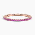 Three-Quarter Coverage Rouge Pink Sapphire Wedding Band - 1.4 mm