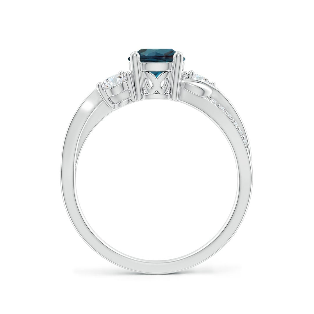 Three Stone Lab-created Alexandrite Twisted Band Promise Ring