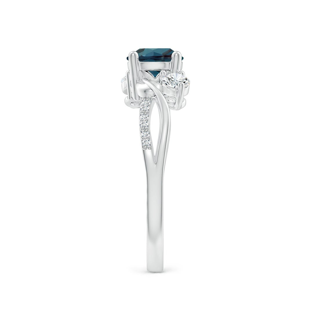 Three Stone Lab-created Alexandrite Twisted Band Promise Ring