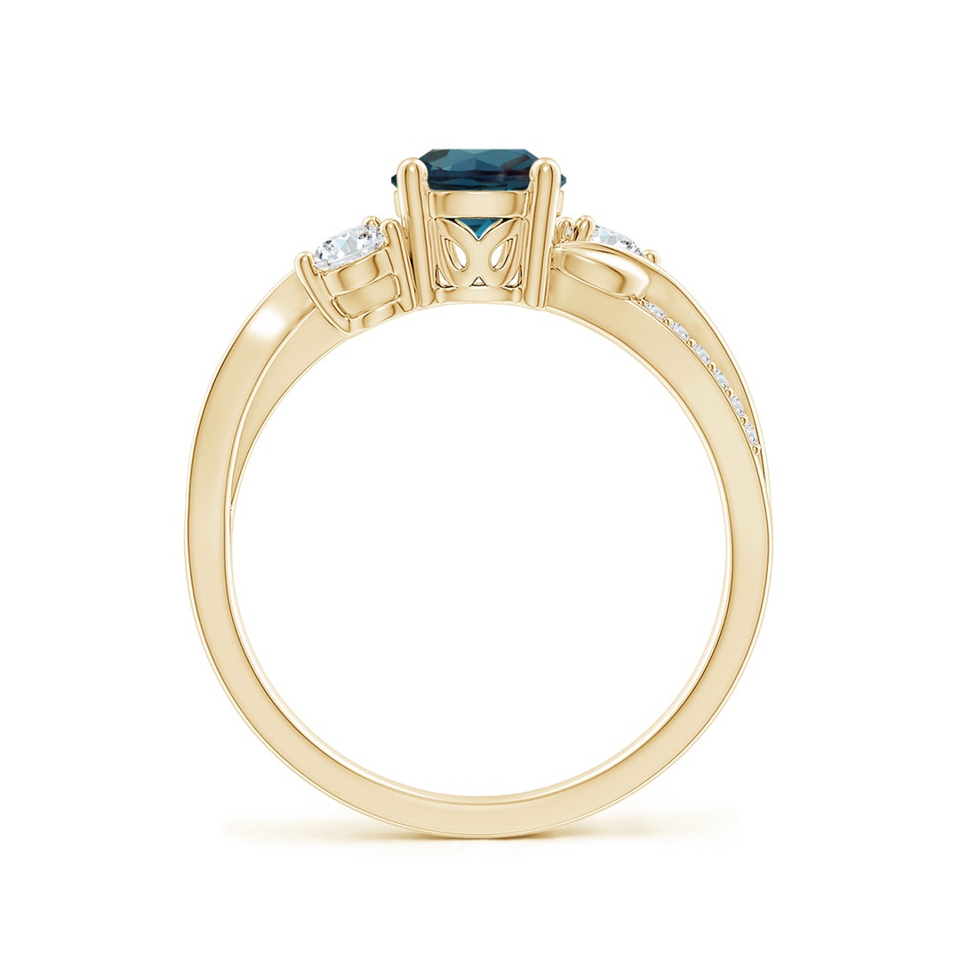 Three Stone Lab-created Alexandrite Twisted Band Promise Ring