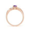 Three Stone Amethyst Twisted Band Promise Ring