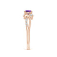 Three Stone Amethyst Twisted Band Promise Ring