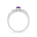 Three Stone Amethyst Twisted Band Promise Ring