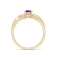 Three Stone Amethyst Twisted Band Promise Ring