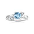 Three Stone Aquamarine Twisted Band Promise Ring