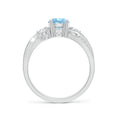 Three Stone Aquamarine Twisted Band Promise Ring