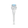Three Stone Aquamarine Twisted Band Promise Ring