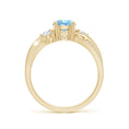 Three Stone Aquamarine Twisted Band Promise Ring