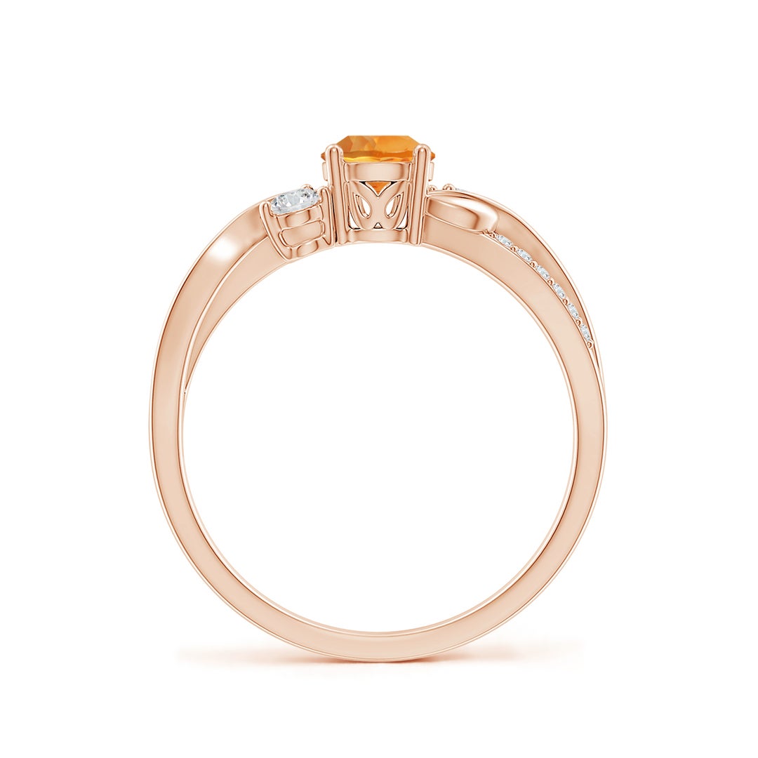 Three Stone Citrine Twisted Band Promise Ring