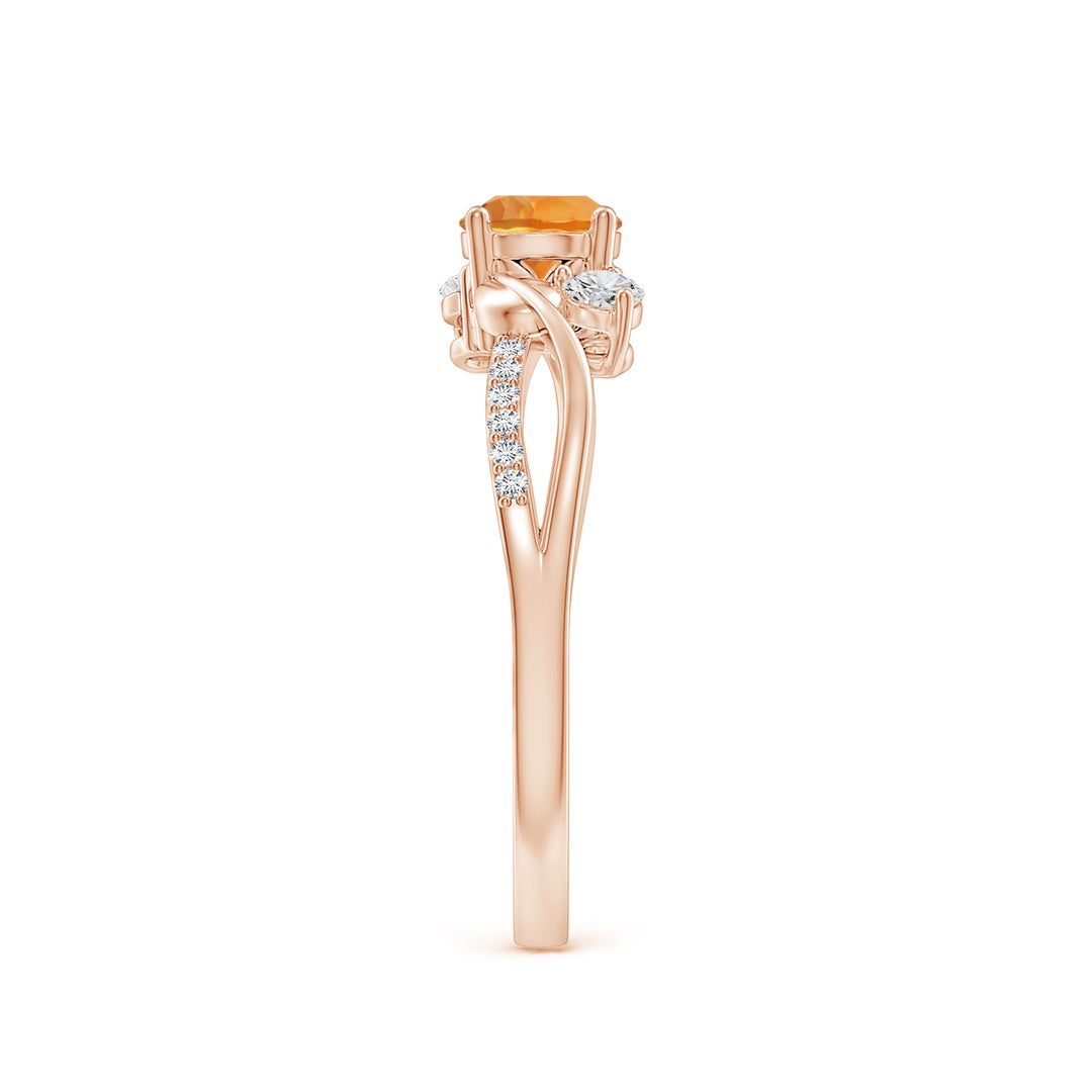 Three Stone Citrine Twisted Band Promise Ring