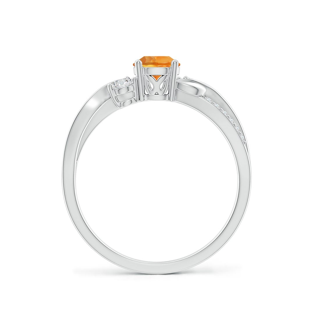 Three Stone Citrine Twisted Band Promise Ring