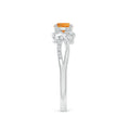 Three Stone Citrine Twisted Band Promise Ring